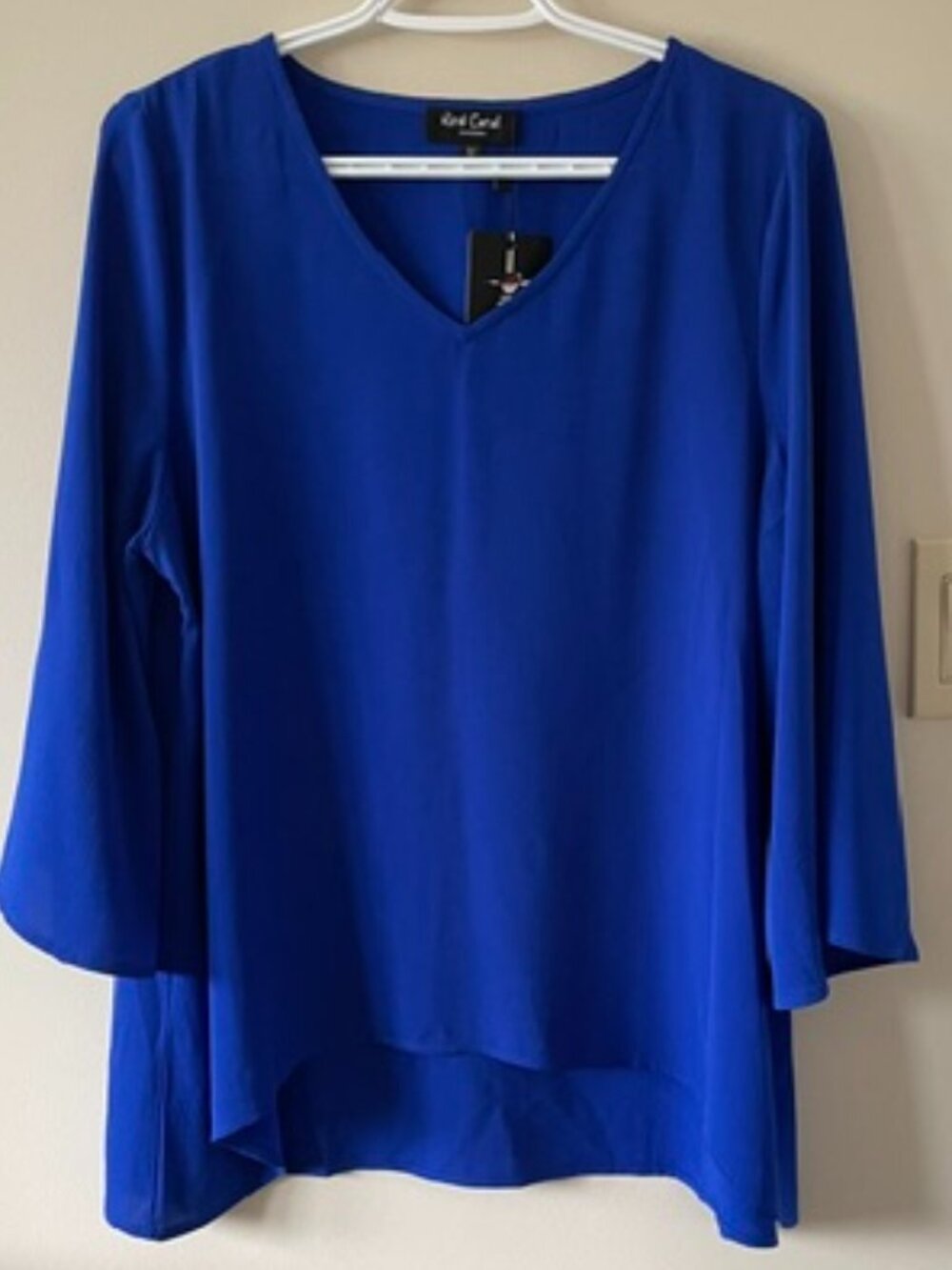 RED CORAL NWT Royal Blue Bell Slvs. Flowing Top Sz M/L